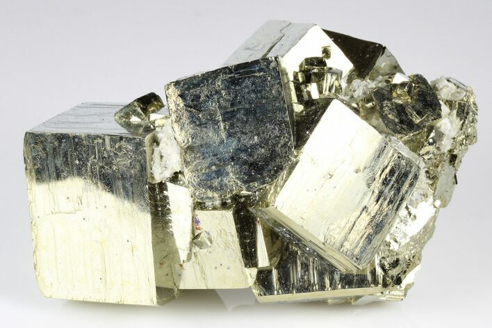 Shiny, Cubic Pyrite Crystal Cluster - Peru #178383